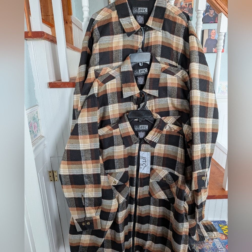 BTC Plaid Flannel Zip up Thermal Liner Shirt/Jacket NWT 2XL And Large